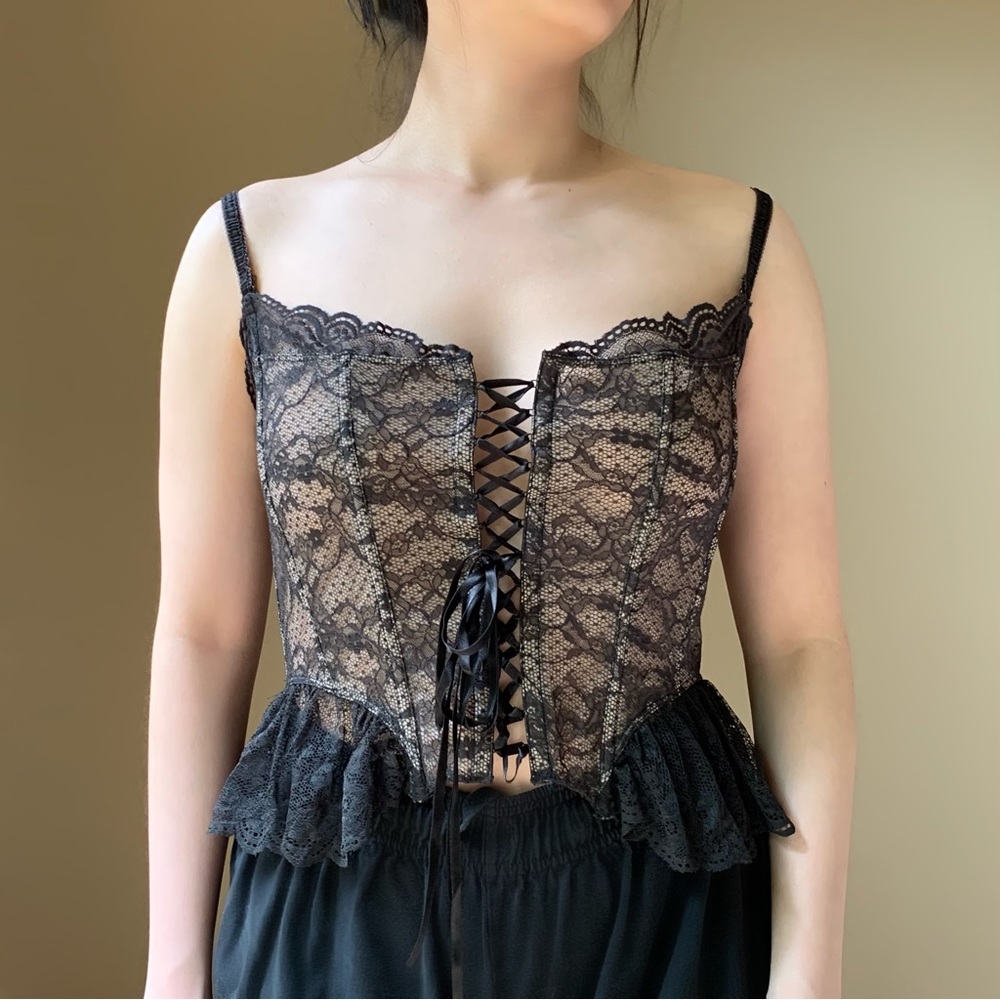 Victoria's Secret rare black butterfly corset size L